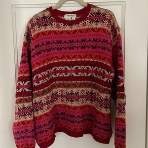Eddie Bauer Red and Pink Knit Sweater